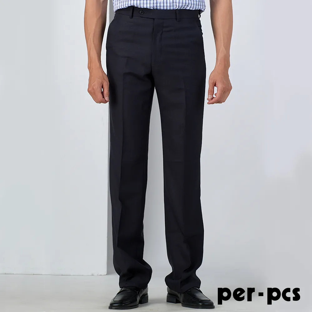 【per-pcs】輕奢俐落格紋合身西褲_藍黑(721103) 歷史價格詳細信息