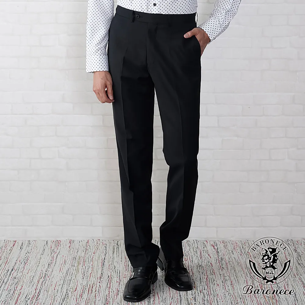 【BARONECE】經典紳士簡約合身平面西褲_黑(521132-11) 歷史價格詳細信息