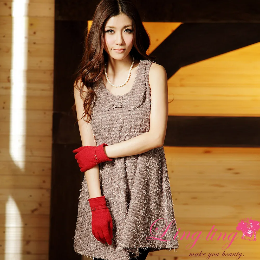 lingling A2504-01歐美簡約挖領黑色百搭背心洋裝(簡約黑) 歷史價格詳細信息