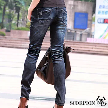 【SCORPION】MIT雙車縫線中腰伸縮小直筒 歷史價格詳細信息