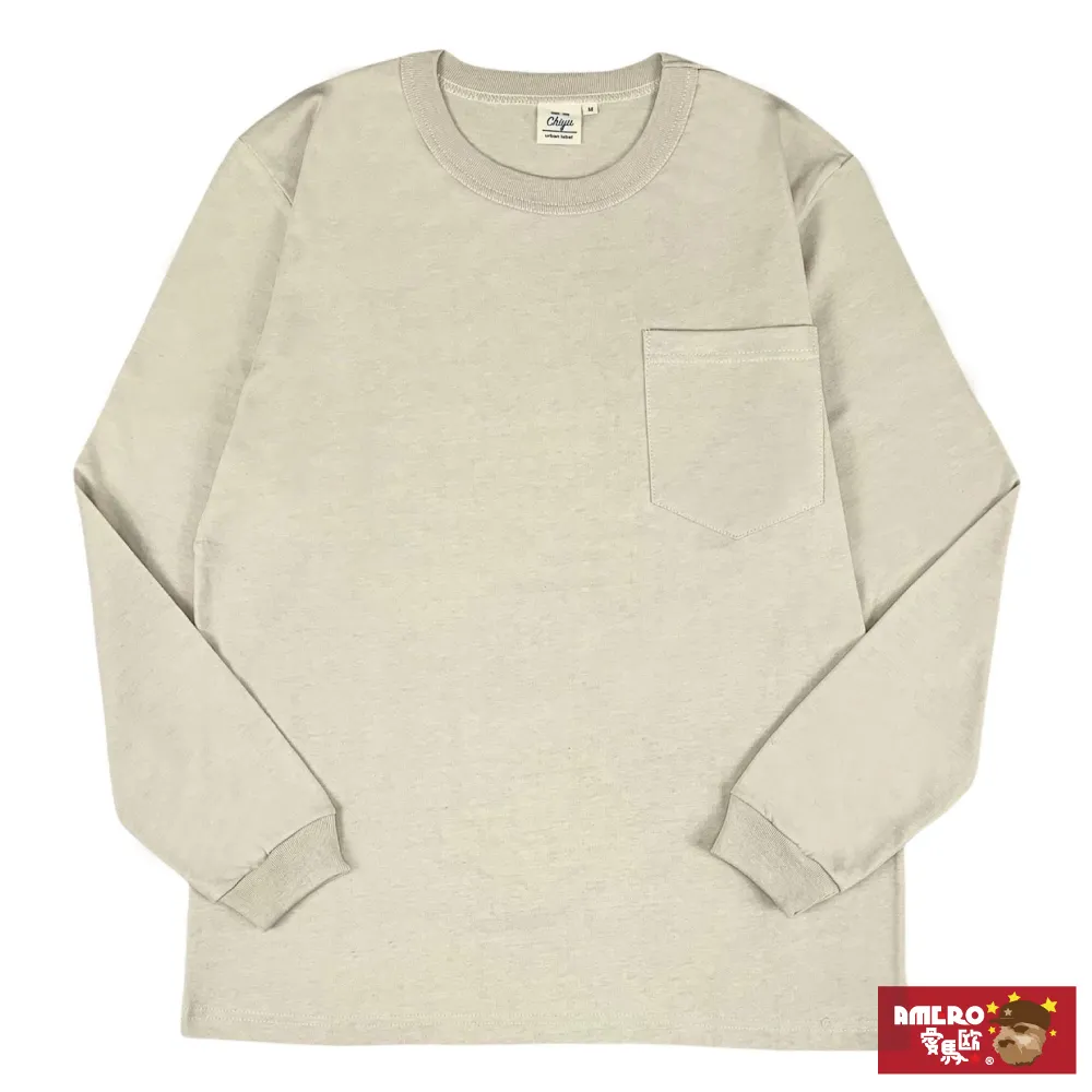 【AMERO】男女款 圓領長袖T恤 精梳棉 水洗手感 落肩 口袋 袖口螺紋 加大尺碼 情侶裝 歷史價格詳細信息