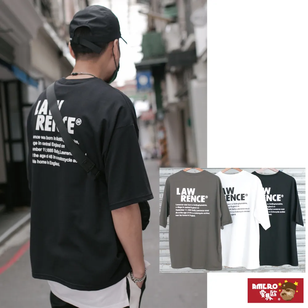 【AMERO】男女裝 圓領短袖T恤 潮流印花 落肩款 五分袖 情侶裝 歷史價格詳細信息