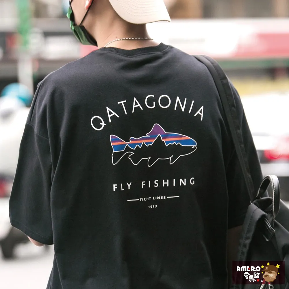 【AMERO】男女裝 圓領短袖T恤 潮流印花 落肩款 五分袖 情侶裝 歷史價格詳細信息