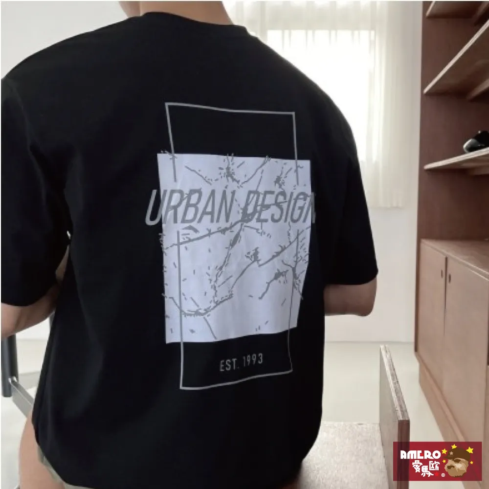 【AMERO】男女裝 圓領短袖T恤 英文印花 氣紡健康布 寬鬆 落肩款 五分袖 情侶裝 歷史價格詳細信息