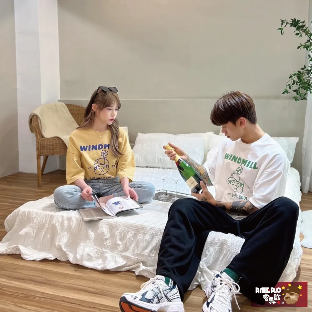 【AMERO】男女款 圓領短袖T恤 手繪Ｑ版印花 情侶裝 親子裝 大尺碼 歷史價格詳細信息