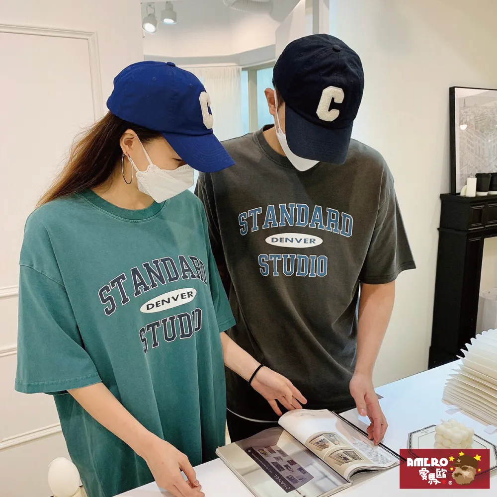【AMERO】男女裝 圓領短袖T恤 英文印花 氣紡健康布 寬鬆 落肩款 五分袖 情侶裝 歷史價格詳細信息