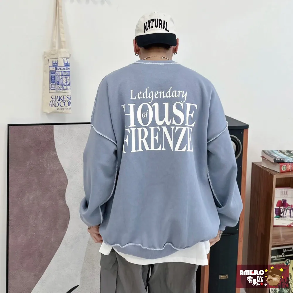 圓領長袖男裝圓領長袖衛衣2021秋新款潮牌純色男士衣服情侶裝上衣ins女bf-潮流好物 歷史價格詳細信息