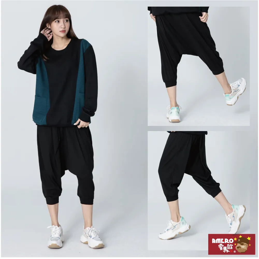 【AMERO】男女款 飛鼠褲 縮口七分褲 休閒短褲 彈性棉褲休閒褲 MIT製 歷史價格詳細信息