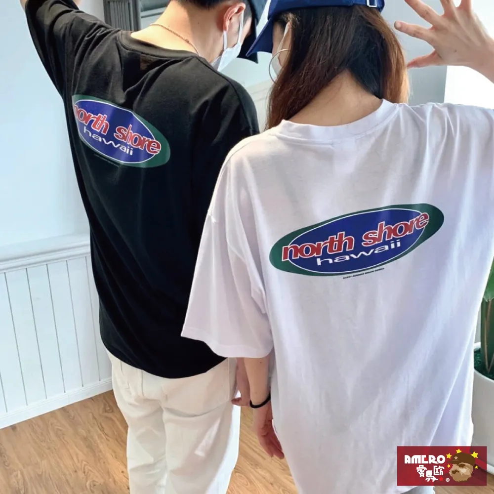 【AMERO】男女裝 圓領短袖T恤 英文印花 氣紡健康布 寬鬆 落肩款 五分袖 情侶裝 歷史價格詳細信息