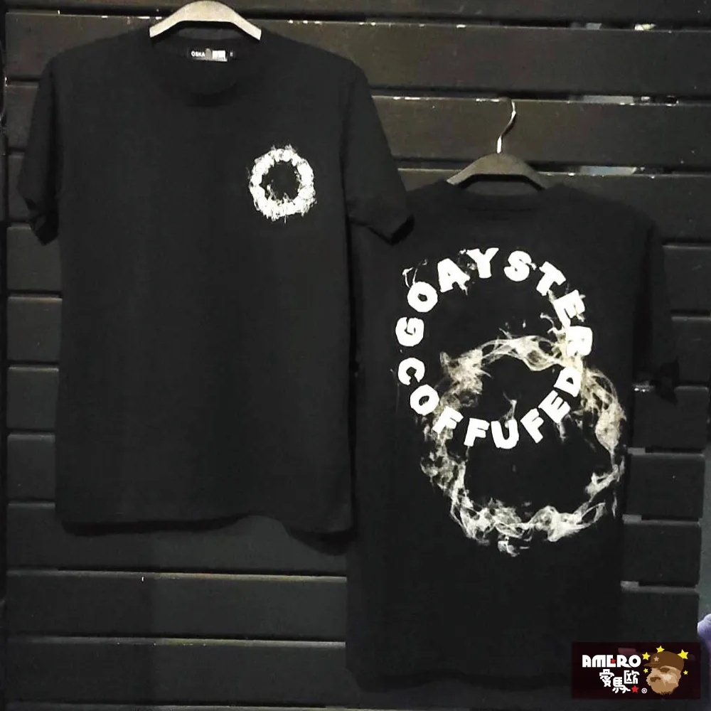 【AMERO】男裝 女裝 圓領 短袖 T恤 美式風格印花 五分袖 寬鬆 落肩 情侶裝 歷史價格詳細信息