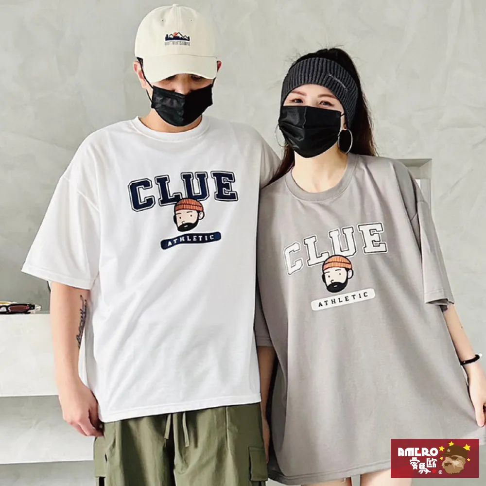 【AMERO】男裝 女裝 圓領 短袖 T恤 美式風格印花 五分袖 寬鬆 落肩 情侶裝 歷史價格詳細信息