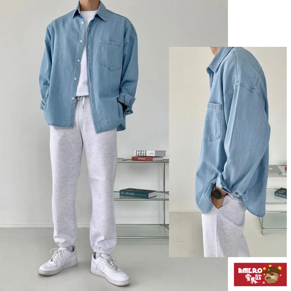 【AMERO】男女裝 水洗襯衫外套 寬鬆版型 落肩 情侶裝 歷史價格詳細信息