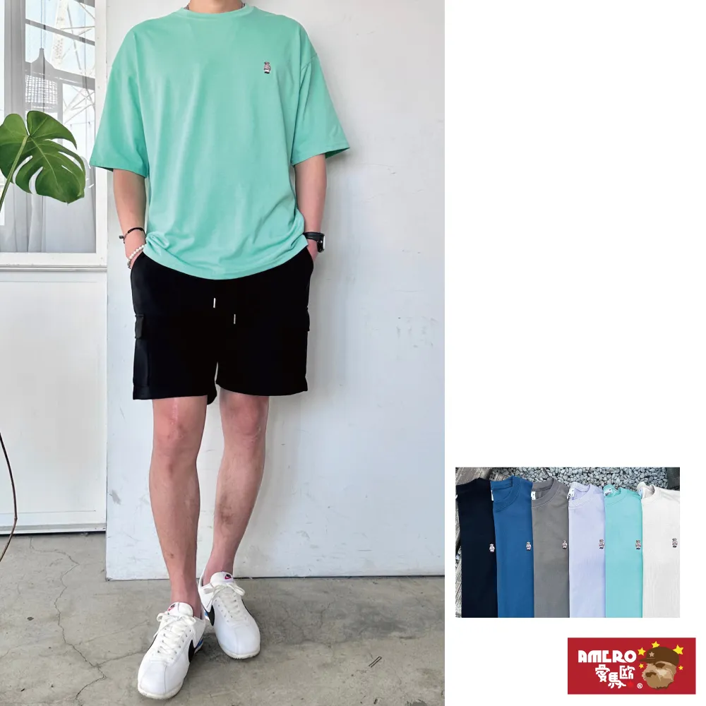【AMERO】男裝 女裝 圓領 T恤 電繡隨身聽人物印花 寬鬆 落肩 情侶裝 歷史價格詳細信息
