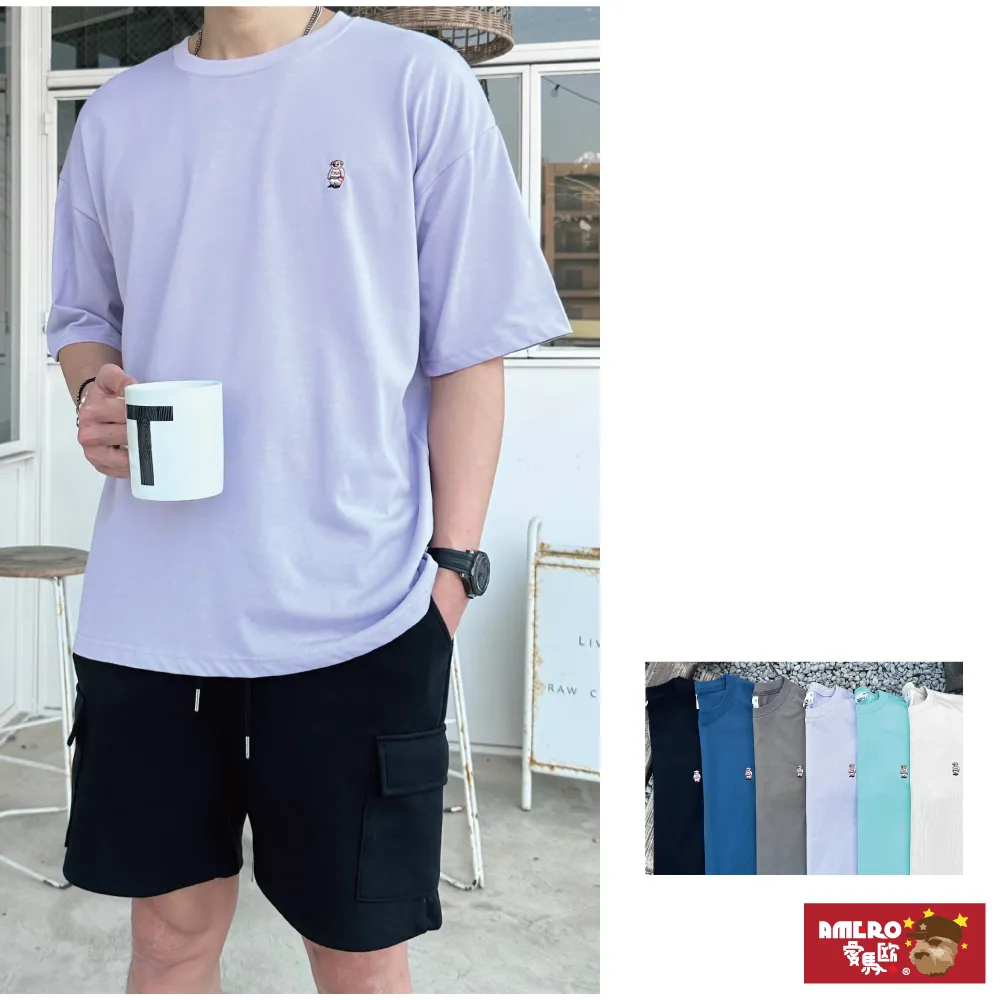 【AMERO】男裝 女裝 圓領 T恤 電繡隨身聽人物印花 寬鬆 落肩 情侶裝 歷史價格詳細信息