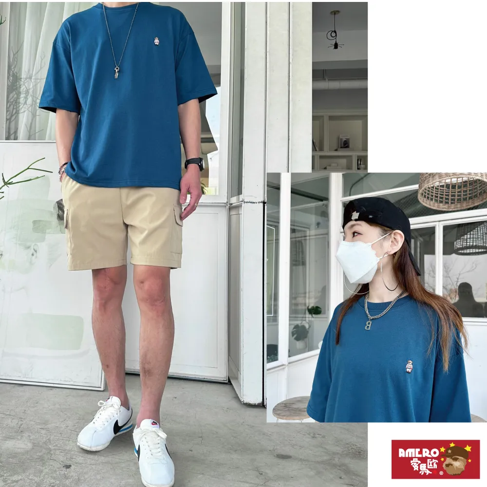 【AMERO】男裝 女裝 圓領 T恤 電繡隨身聽人物印花 寬鬆 落肩 情侶裝 歷史價格詳細信息