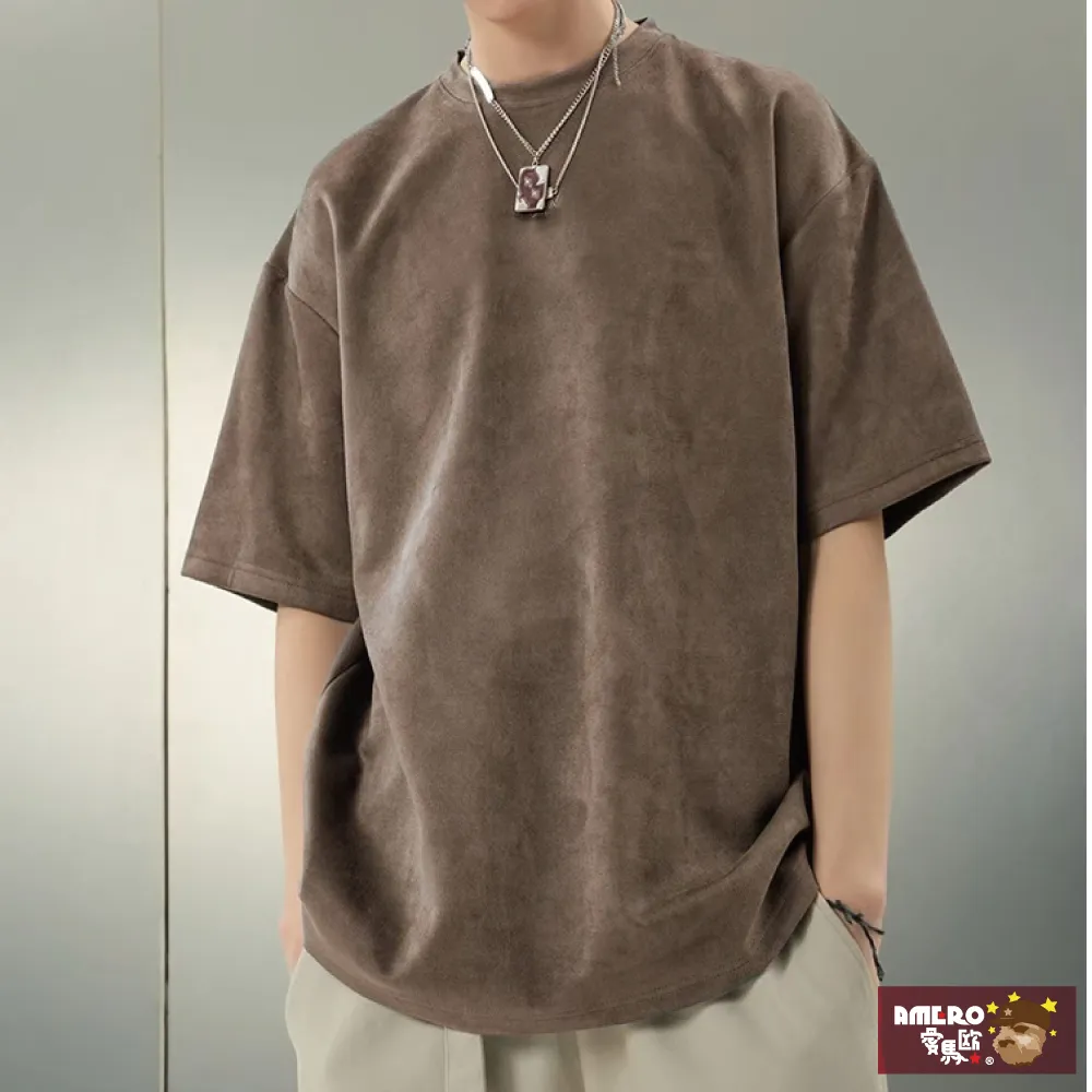 【AMERO】男女裝 水洗圓領短袖T恤 英文印花 寬鬆 落肩 情侶裝 歷史價格詳細信息
