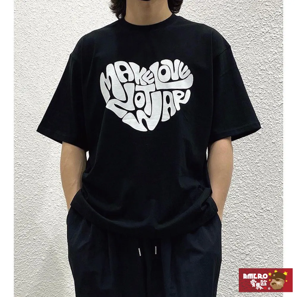 【AMERO】男裝 女裝 圓領 T恤 塗鴉風格 特殊印花 寬鬆 落肩 情侶裝 歷史價格詳細信息