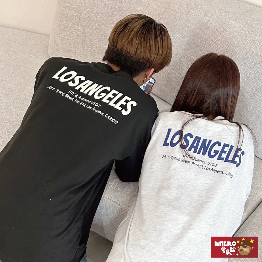 【AMERO】男女裝 圓領短袖T恤 英文字母印花 落肩 寬鬆 情侶裝共五色 歷史價格詳細信息