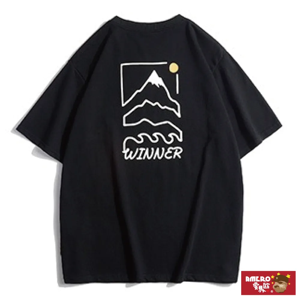 【AMERO】男裝 女裝 圓領 短袖 T恤 美式風格印花 五分袖 寬鬆 落肩 情侶裝 價格比較,價格查詢,歷史價格詳細信息