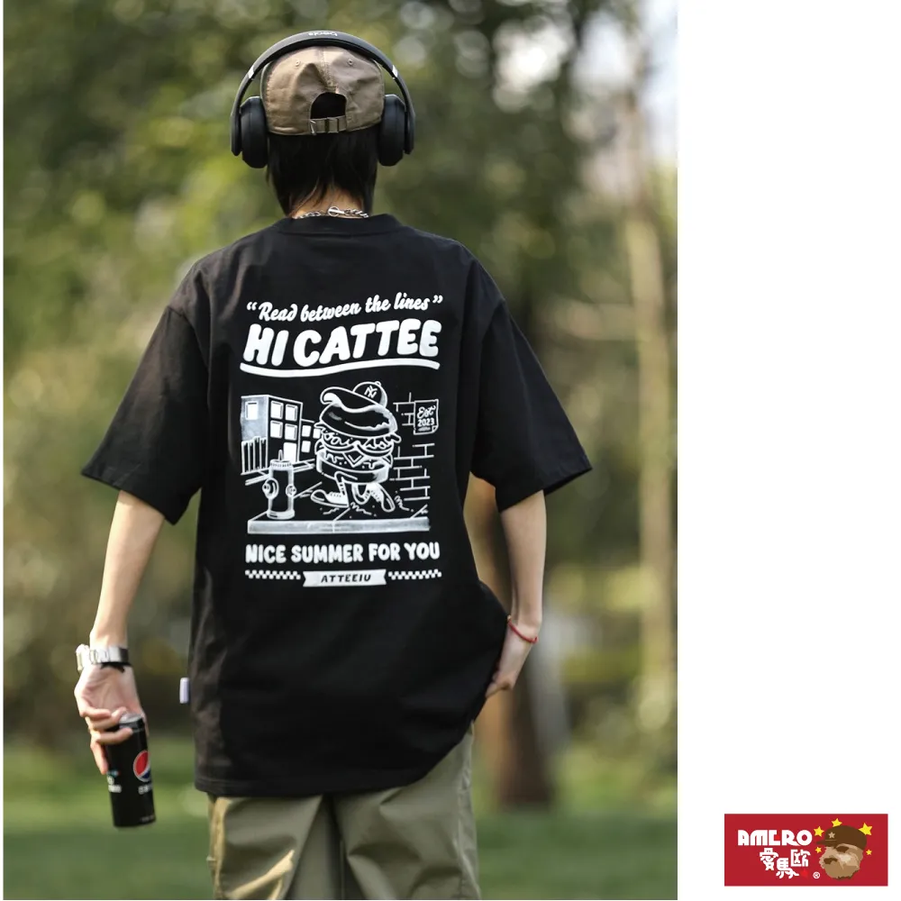 【AMERO】男裝 女裝 美式復古 長袖刷毛帽Ｔ 英文字印花 寬鬆 落肩 情侶裝 歷史價格詳細信息