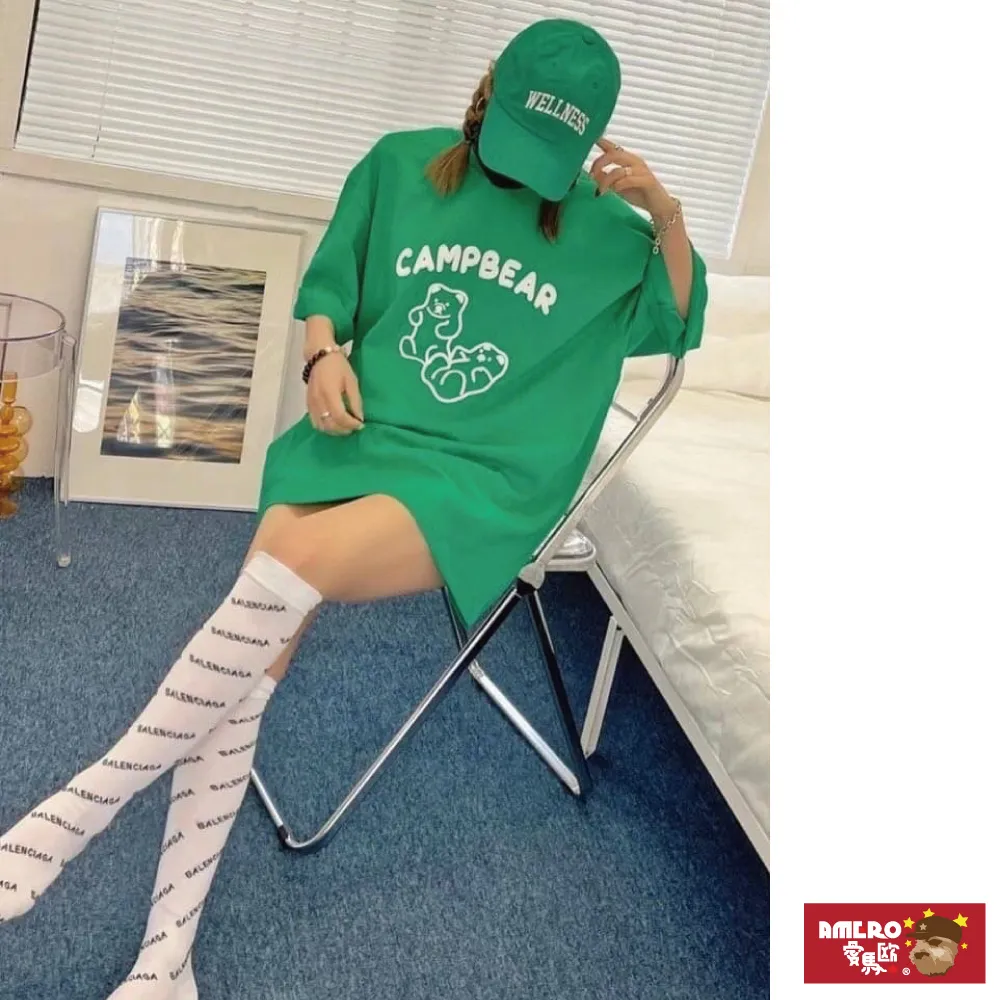 【AMERO】男女裝 圓領短袖T恤 發泡英文字印花 寬鬆 落肩 情侶裝 歷史價格詳細信息