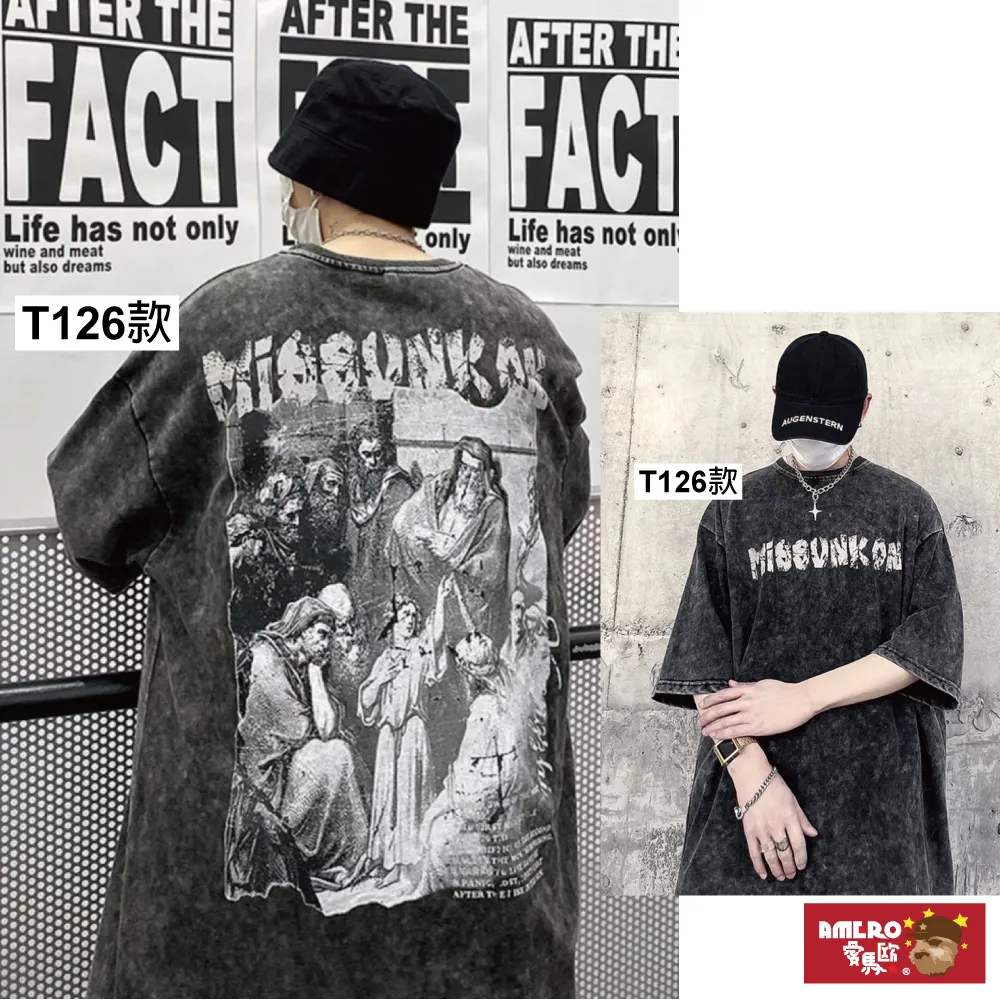 【AMERO】男裝 女裝 圓領 水洗 華夫格 短袖 寬鬆 落肩 情侶裝 歷史價格詳細信息