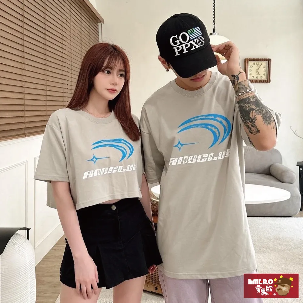 【AMERO】男裝 女裝 美式復古 長袖刷毛帽Ｔ 英文字印花 寬鬆 落肩 情侶裝 歷史價格詳細信息