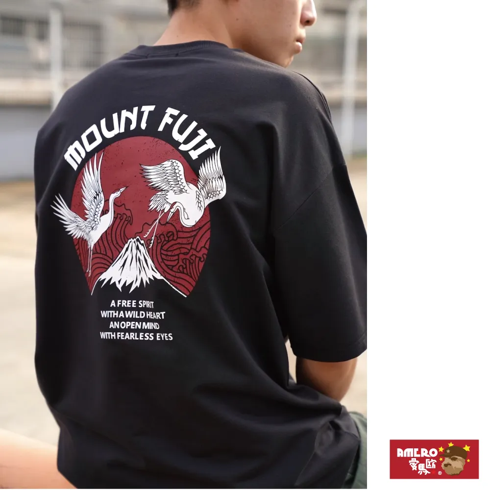 【AMERO】男裝 女裝 圓領 T恤 短袖 日式風格摩托車印花 寬鬆 落肩 情侶裝 歷史價格詳細信息