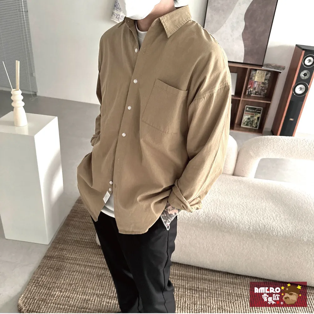 【AMERO】男裝 水洗素面長袖襯衫:編號t-68093 歷史價格詳細信息