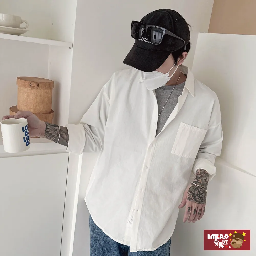 【AMERO】男裝 水洗素面長袖襯衫:編號t-68093 歷史價格詳細信息