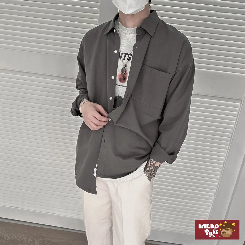 【AMERO】男裝 水洗素面長袖襯衫:編號t-68093 歷史價格詳細信息