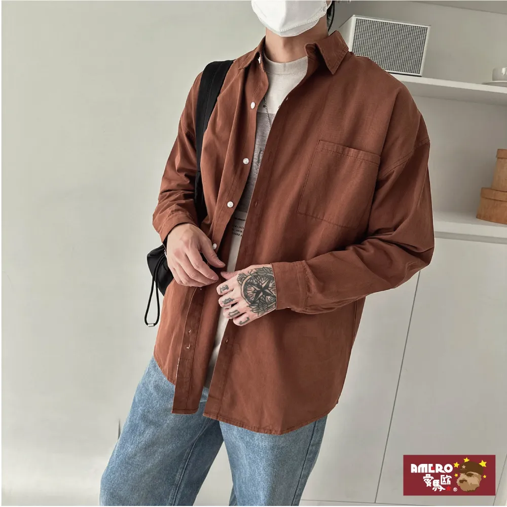 【AMERO】男裝 水洗素面長袖襯衫:編號t-68093 歷史價格詳細信息