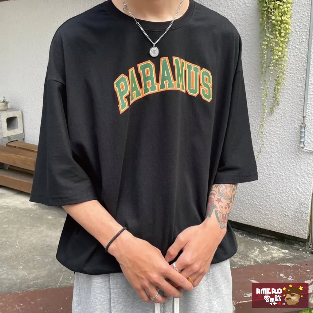 【AMERO】男女裝 圓領短袖T恤 發泡英文字印花 寬鬆 落肩 情侶裝 歷史價格詳細信息