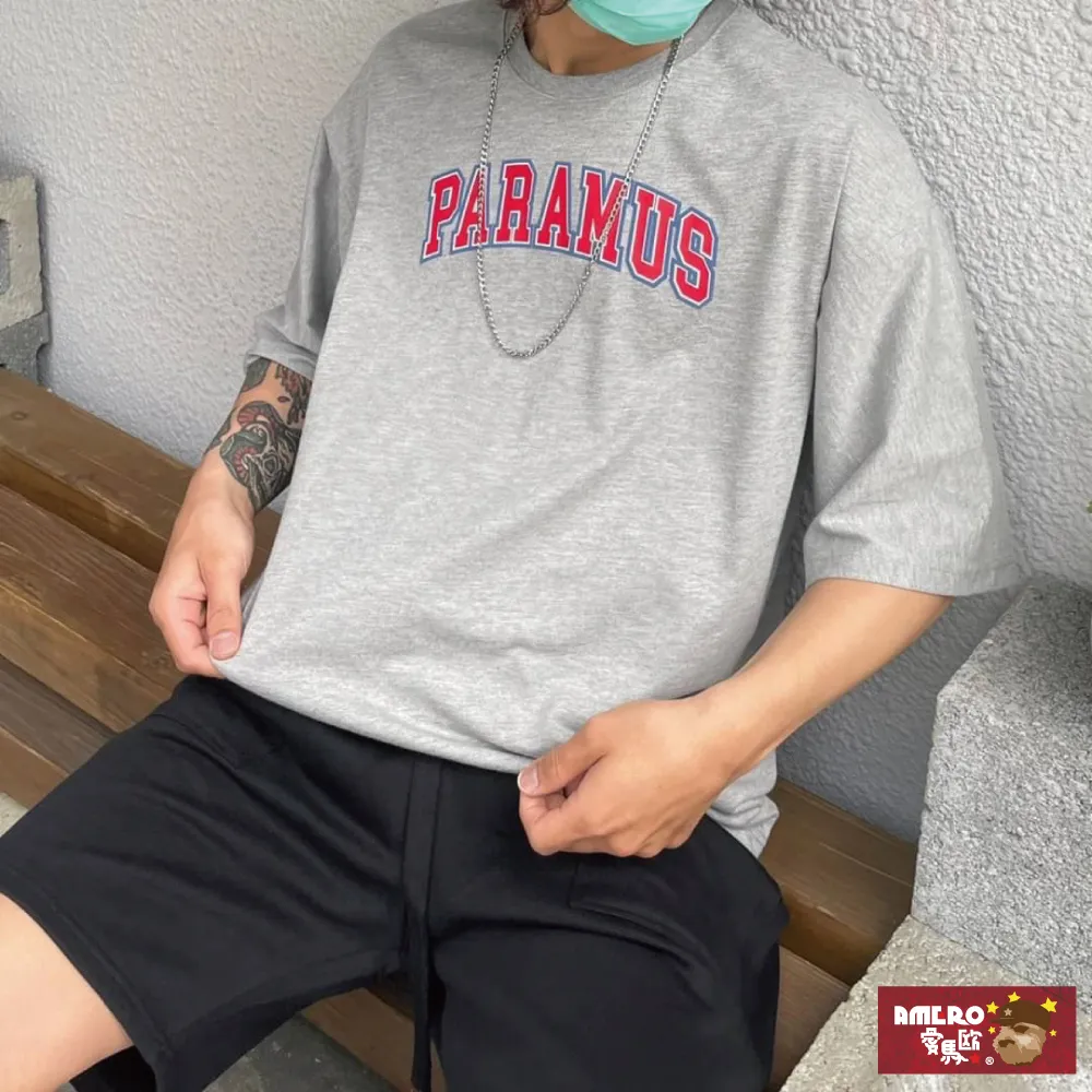 【AMERO】男女裝 圓領短袖T恤 發泡英文字印花 寬鬆 落肩 情侶裝 歷史價格詳細信息