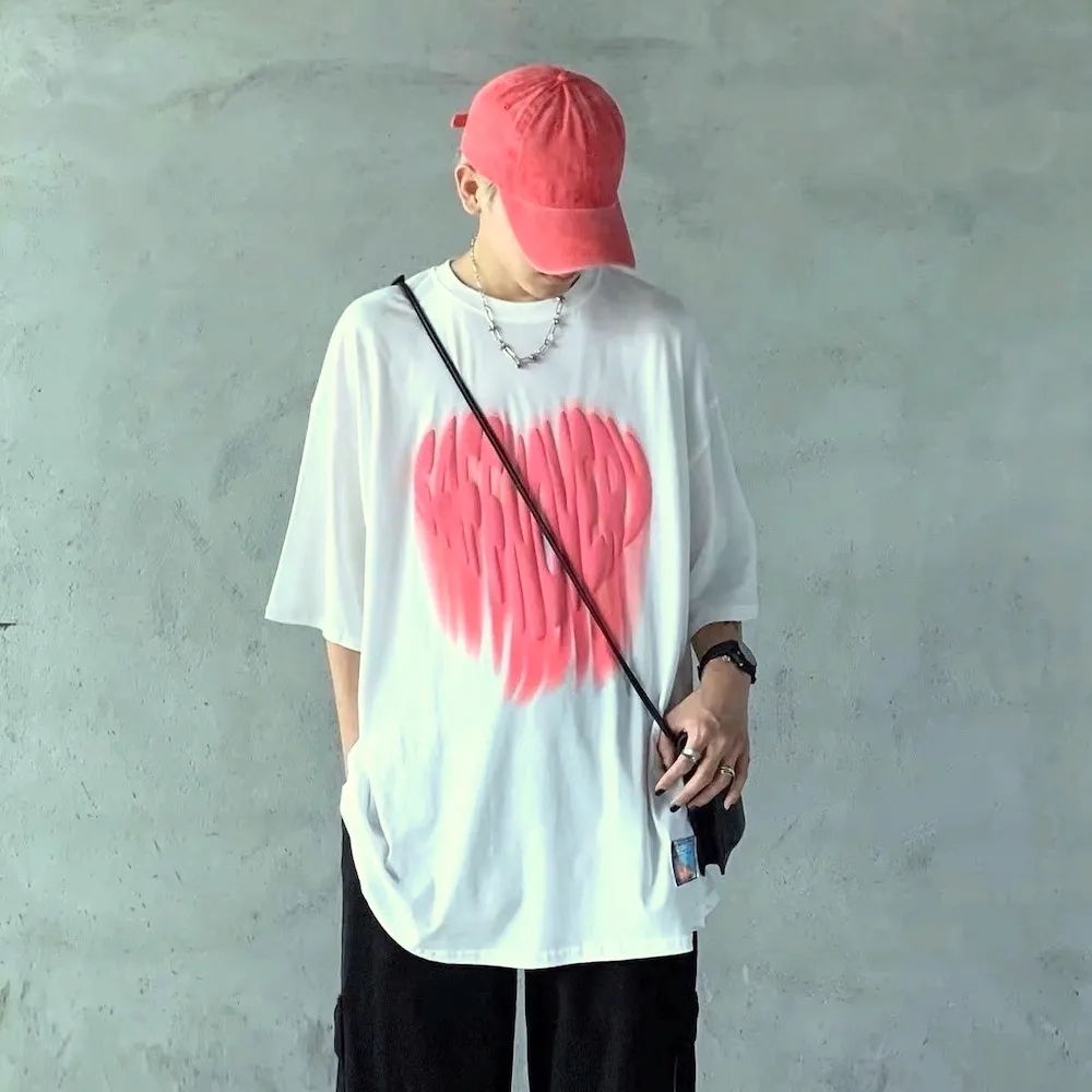 【AMERO】男女裝 圓領短袖T恤 發泡英文字印花 寬鬆 落肩 情侶裝 歷史價格詳細信息