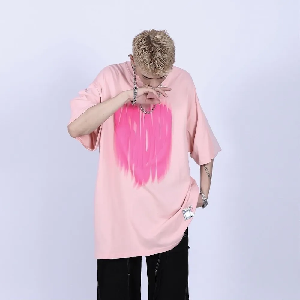 【AMERO】男女裝 圓領短袖T恤 發泡英文字印花 寬鬆 落肩 情侶裝 歷史價格詳細信息