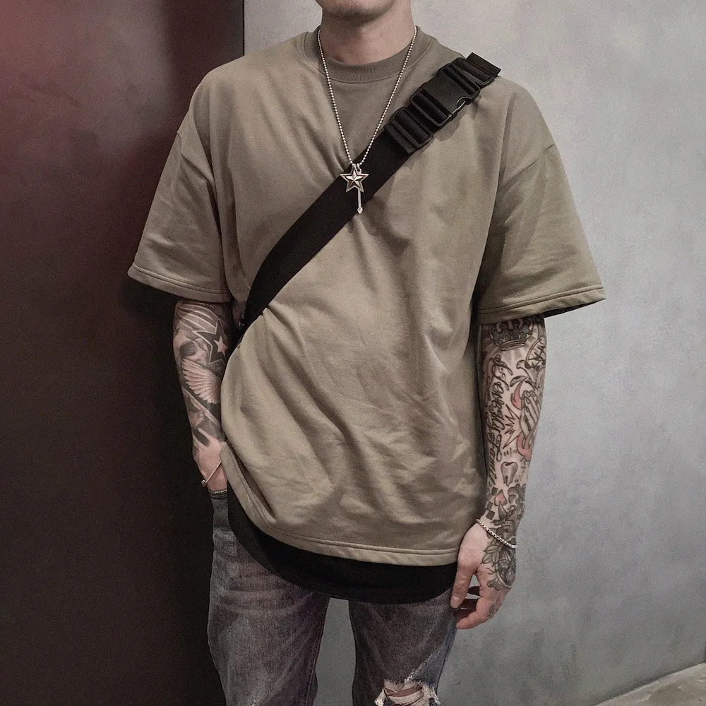 【AMERO】男女裝 圓領短袖T恤 素面 開衩 落肩款 五分袖 情侶裝 歷史價格詳細信息