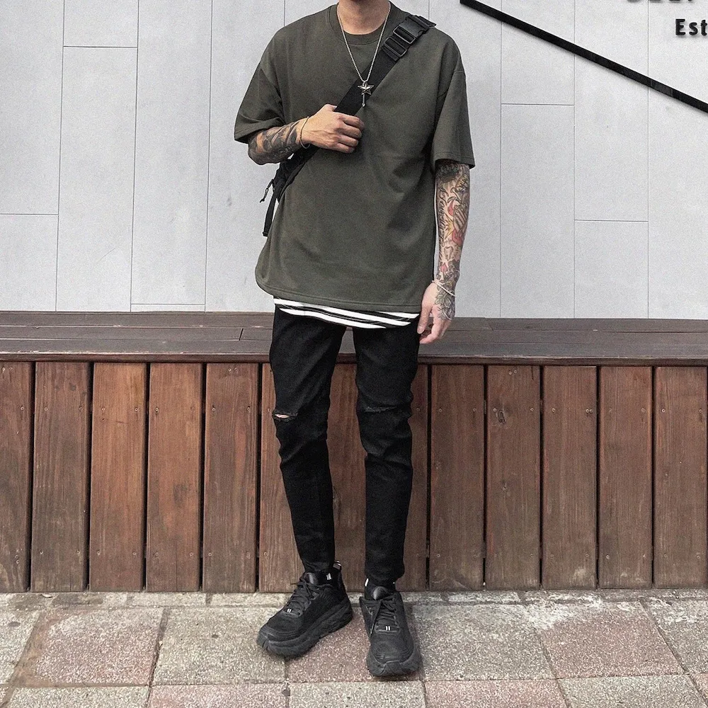 【AMERO】男女裝 圓領短袖T恤 素面 開衩 落肩款 五分袖 情侶裝 歷史價格詳細信息