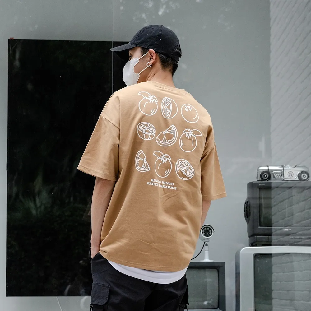 【AMERO】男女裝 水洗圓領短袖T恤 英文印花 寬鬆 落肩 情侶裝 歷史價格詳細信息