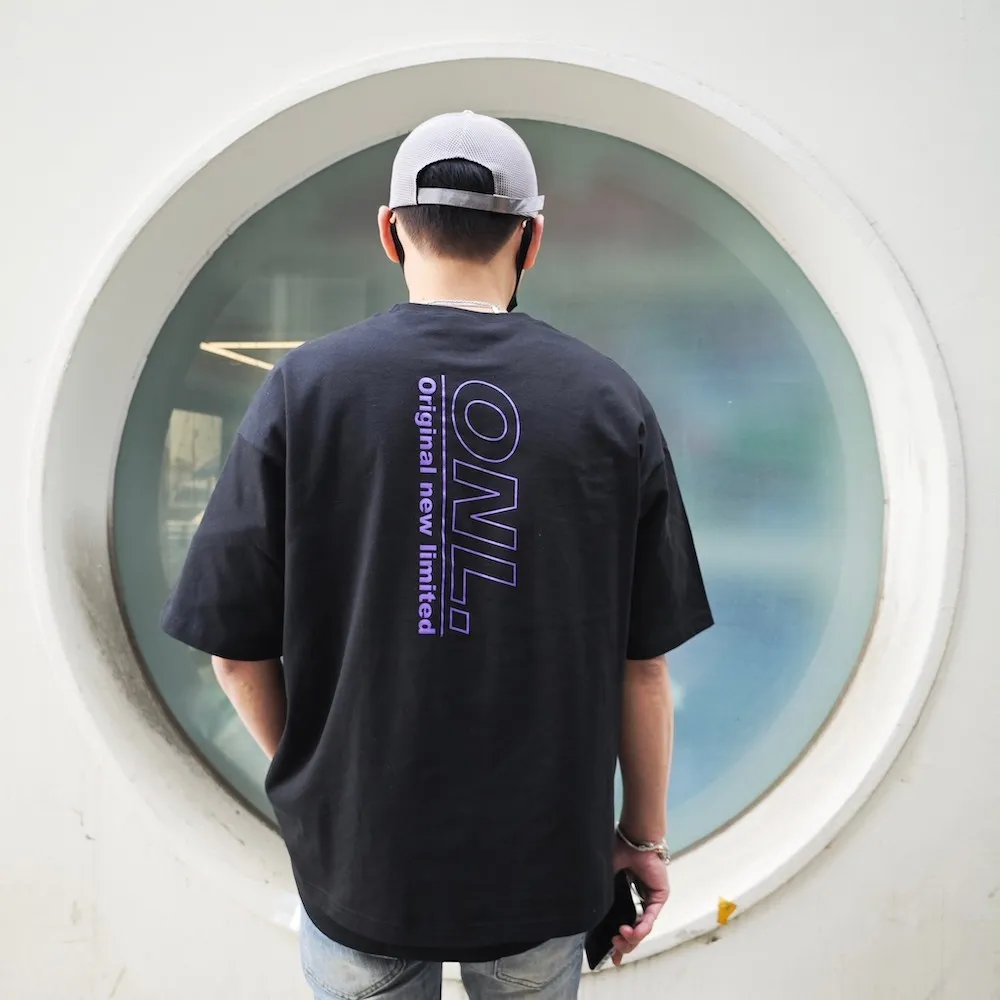 【AMERO】男女裝 圓領短袖T恤 英文標語印花 寬鬆 落肩 情侶裝 歷史價格詳細信息