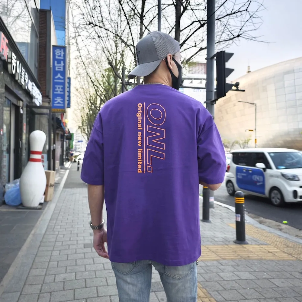 【AMERO】男女裝 圓領短袖T恤 英文標語印花 寬鬆 落肩 情侶裝 歷史價格詳細信息