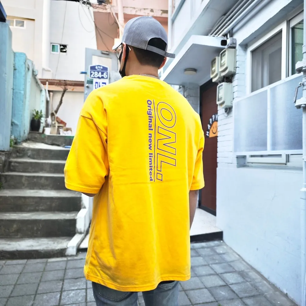 【AMERO】男女裝 圓領短袖T恤 英文標語印花 寬鬆 落肩 情侶裝 歷史價格詳細信息