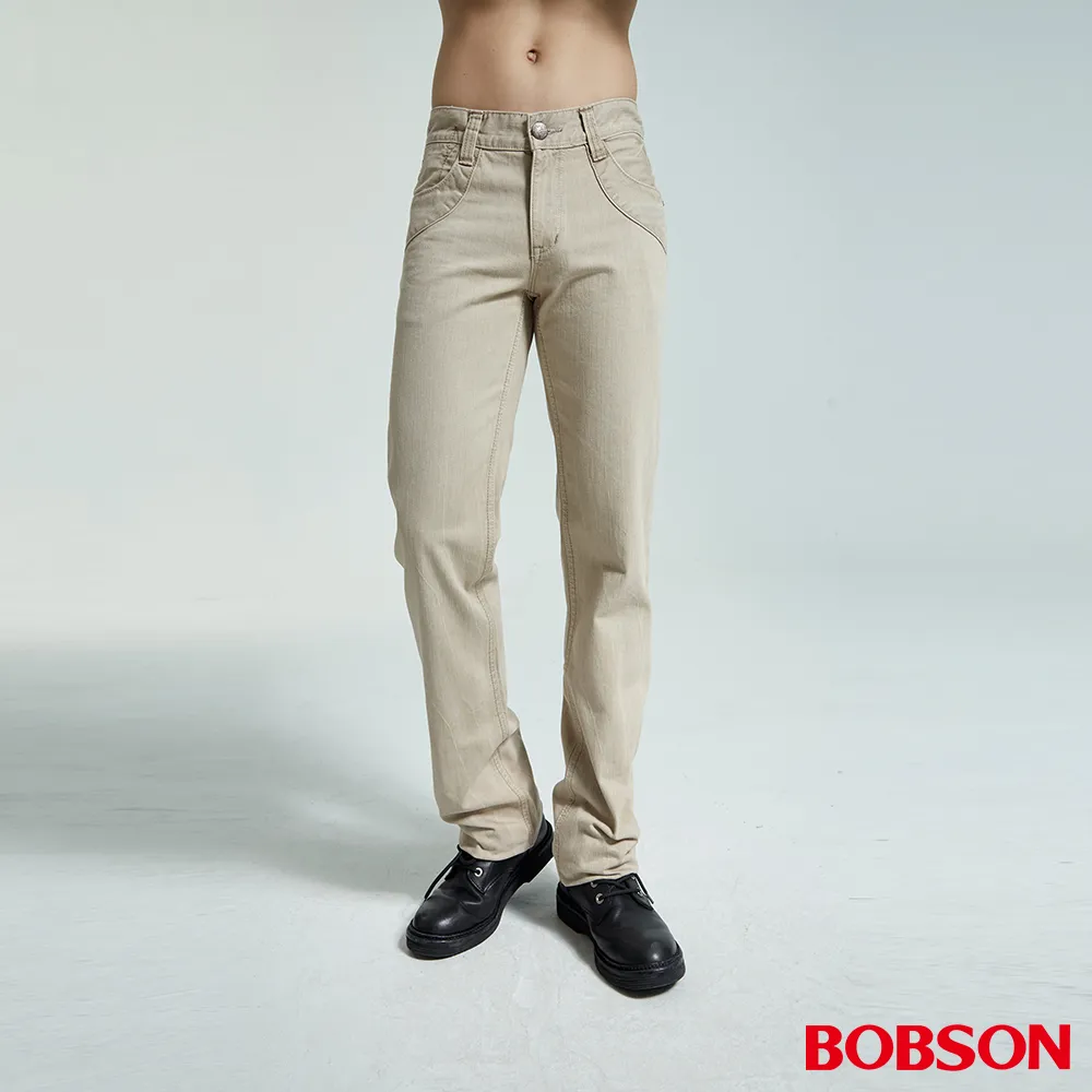 【BOBSON】男款洗刷紋半舊直筒褲(棕1784-75) 歷史價格詳細信息