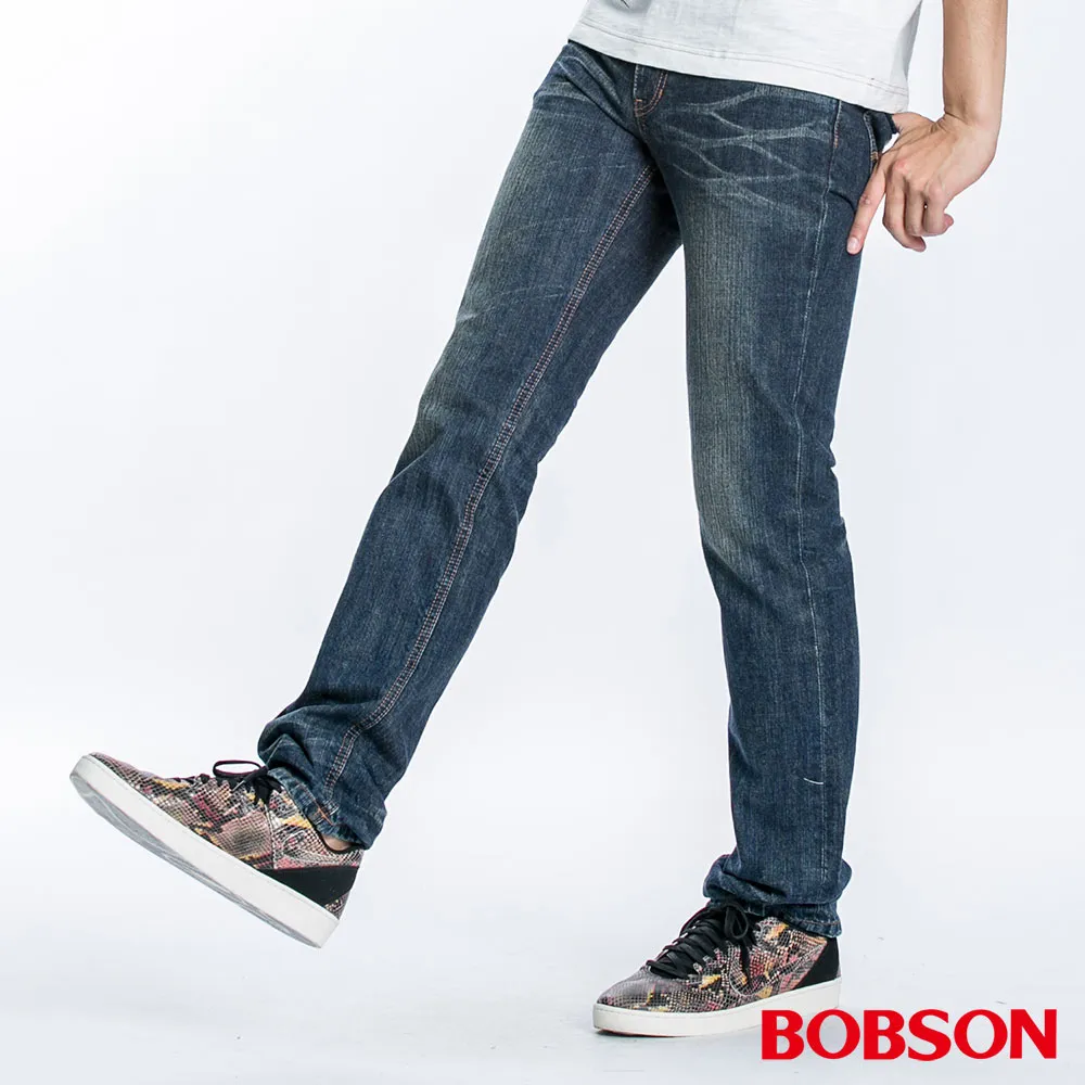 【BOBSON】男款噴漆立體貓鬚直筒褲(1761-53) 歷史價格詳細信息