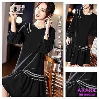 AKARA 花裙 碎花 長裙 過膝 鬆緊腰 大碼 粉色町玫瑰綻放碎花長裙 歷史價格詳細信息