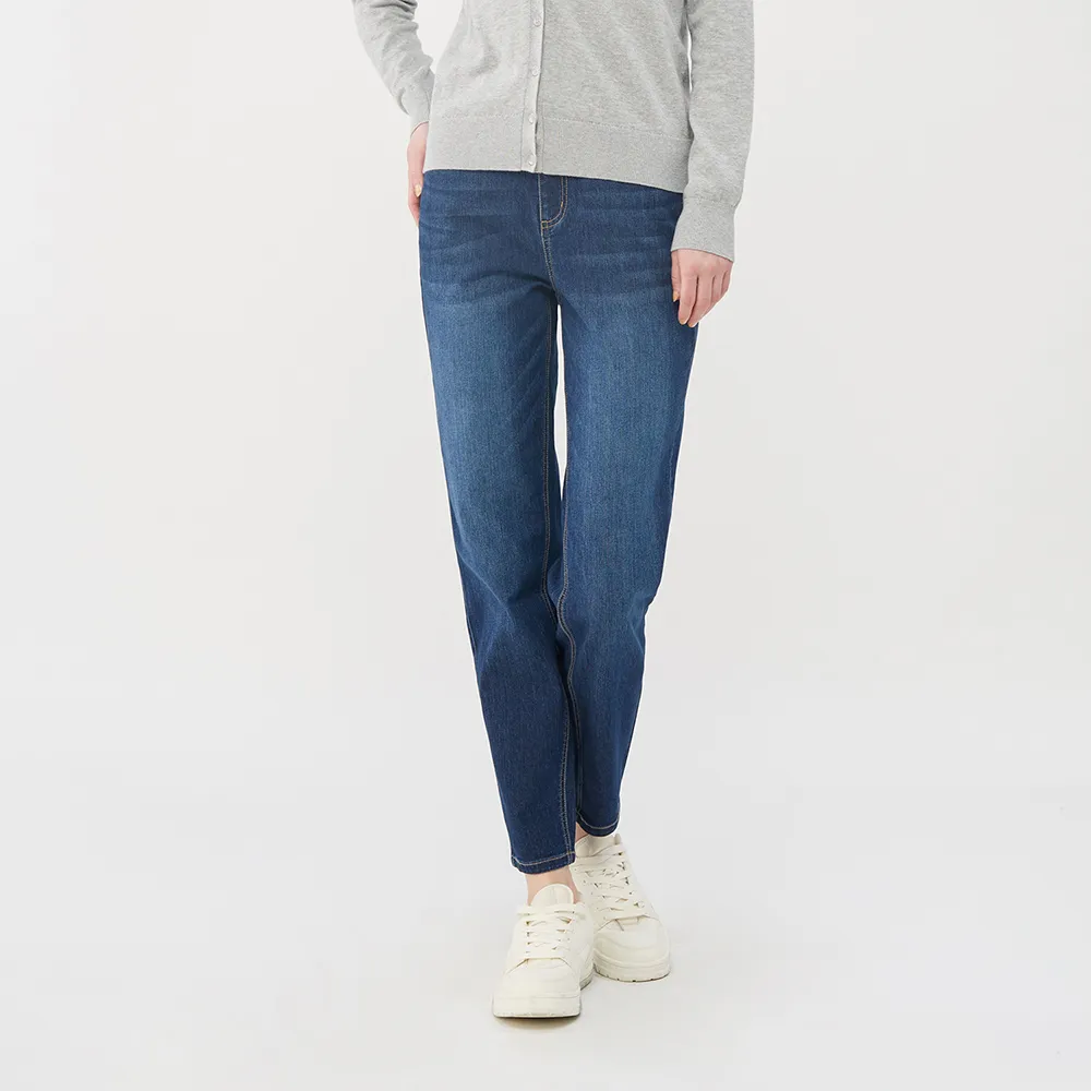 GIORDANO 女裝直筒牛仔褲 刷毛蓄暖系列-41 深藍 歷史價格詳細信息