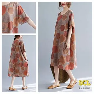 SCL 紅瓦磚色氣質短袖洋裝 歷史價格詳細信息