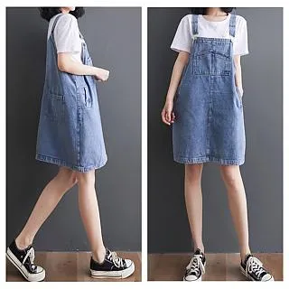 AKARA 牛仔工坊小花園藝拼接過膝牛仔裙(牛仔裙 長裙 繡花 中大尺碼) 歷史價格詳細信息