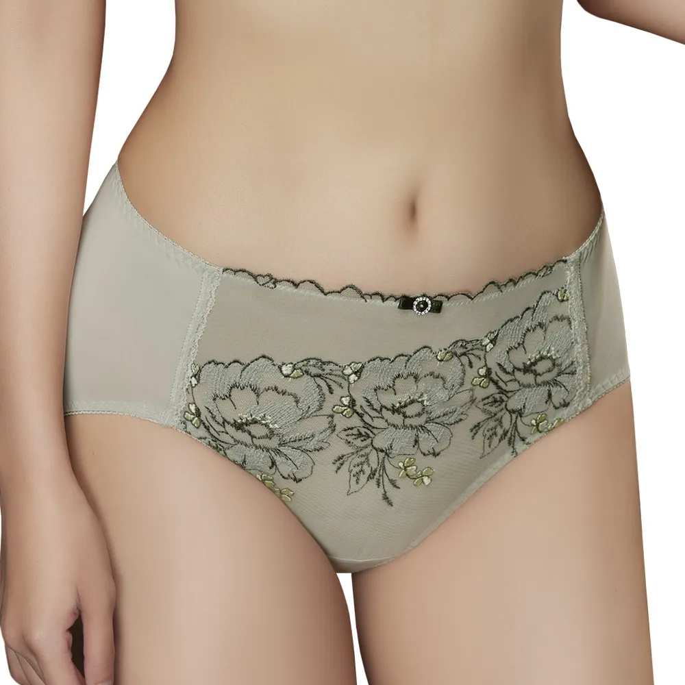 【思薇爾】仲夏玫瑰系列M-XL蕾絲刺繡低腰丁字褲(流沙綠) 歷史價格詳細信息