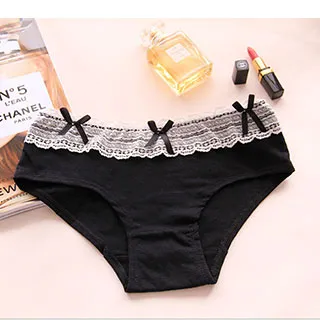 (多色)【Secret Garden】蕾絲中滾邊蝴蝶結全棉少淑女中低腰內褲SG2802 歷史價格詳細信息